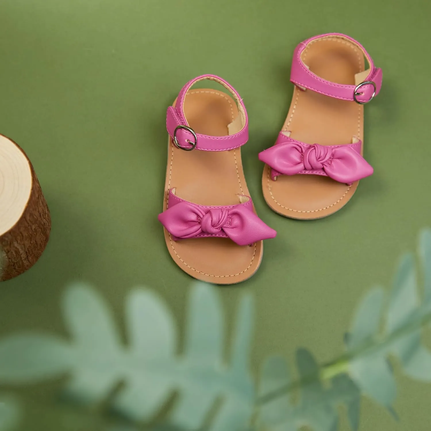 ESTINE Toddler/Little Kid Girls Bow Open Toe Flat Evening Dress Sandals