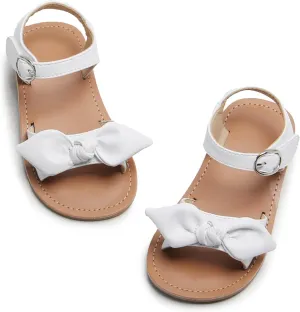ESTINE Toddler/Little Kid Girls Bow Open Toe Flat Evening Dress Sandals