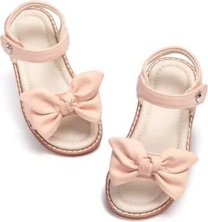 ESTINE Toddler/Little Kid Girls Bow Open Toe Flat Evening Dress Sandals