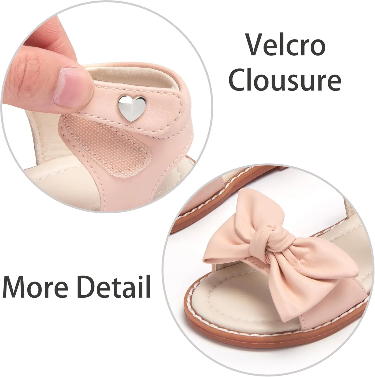 ESTINE Toddler/Little Kid Girls Bow Open Toe Flat Evening Dress Sandals