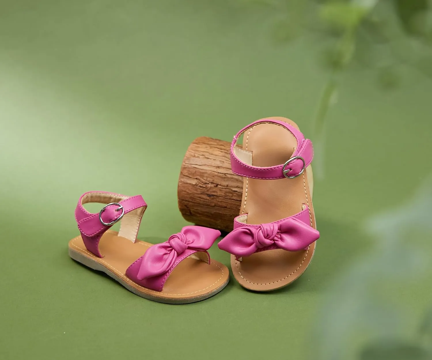 ESTINE Toddler/Little Kid Girls Bow Open Toe Flat Evening Dress Sandals