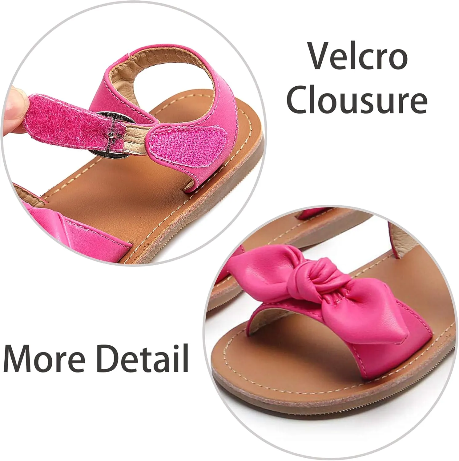 ESTINE Toddler/Little Kid Girls Bow Open Toe Flat Evening Dress Sandals