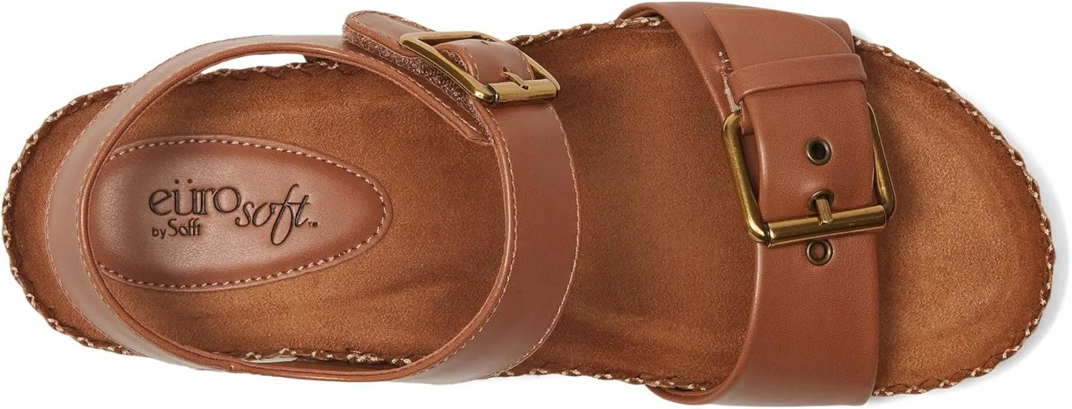 Eurosoft Women's Gypsy Flat Sandal, Luggage, 6