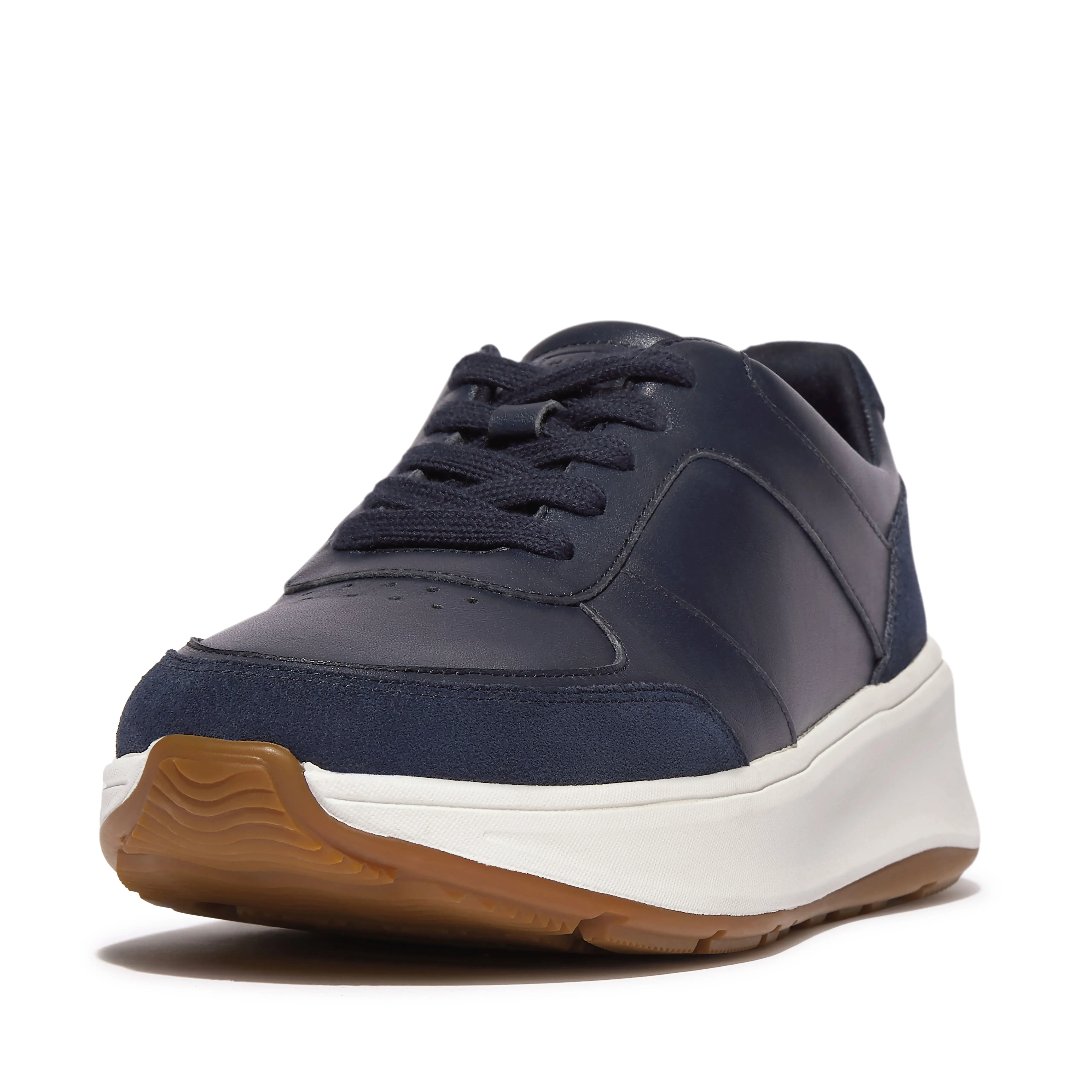 F-MODE Leather/Suede Flatform Sneakers