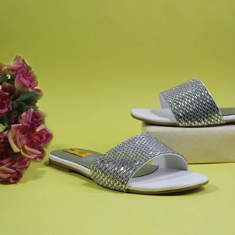 Fancy Slippers In White