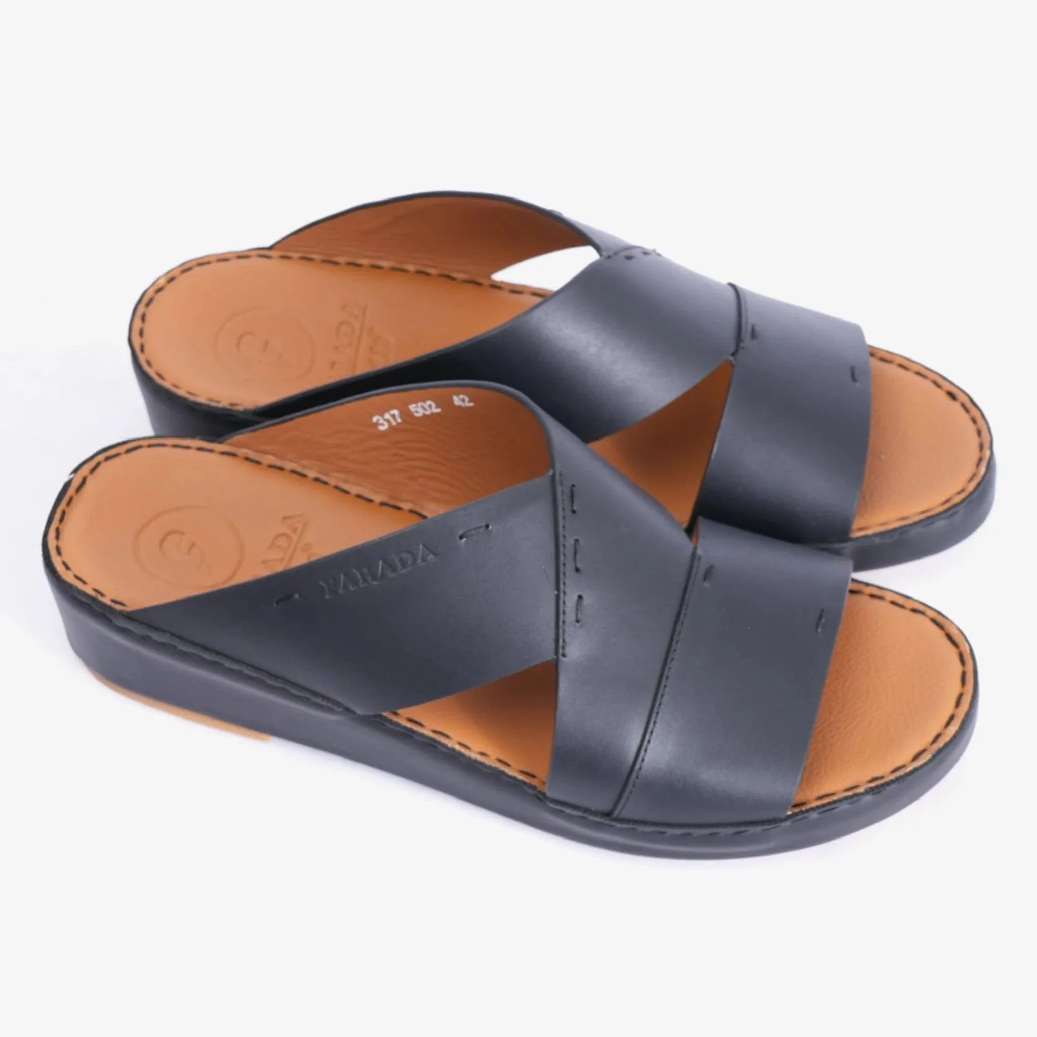 FARADA ARABIC SLIPPER WITH SINGLE STRAP AROUND THE ANKLE BLACK