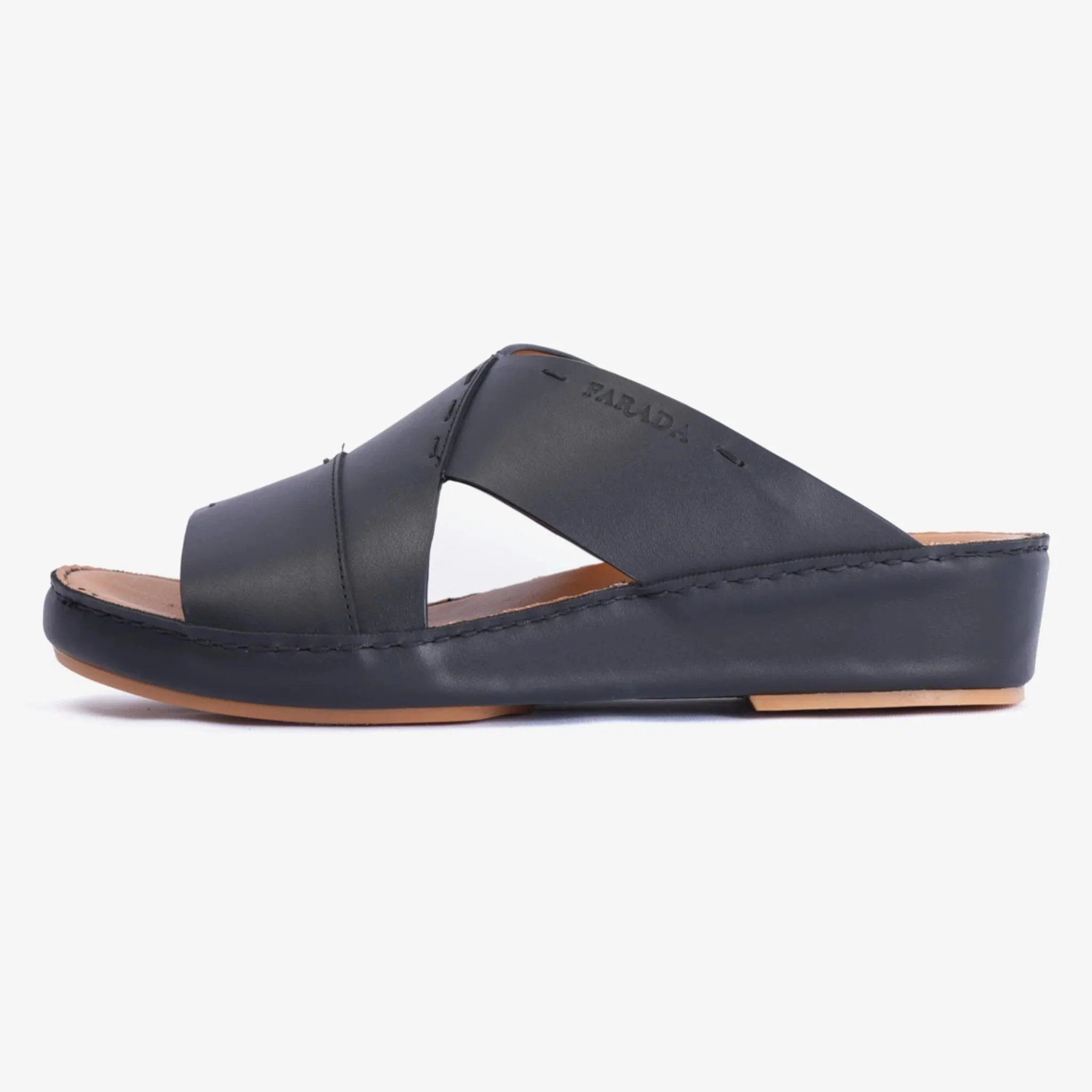 FARADA ARABIC SLIPPER WITH SINGLE STRAP AROUND THE ANKLE BLACK