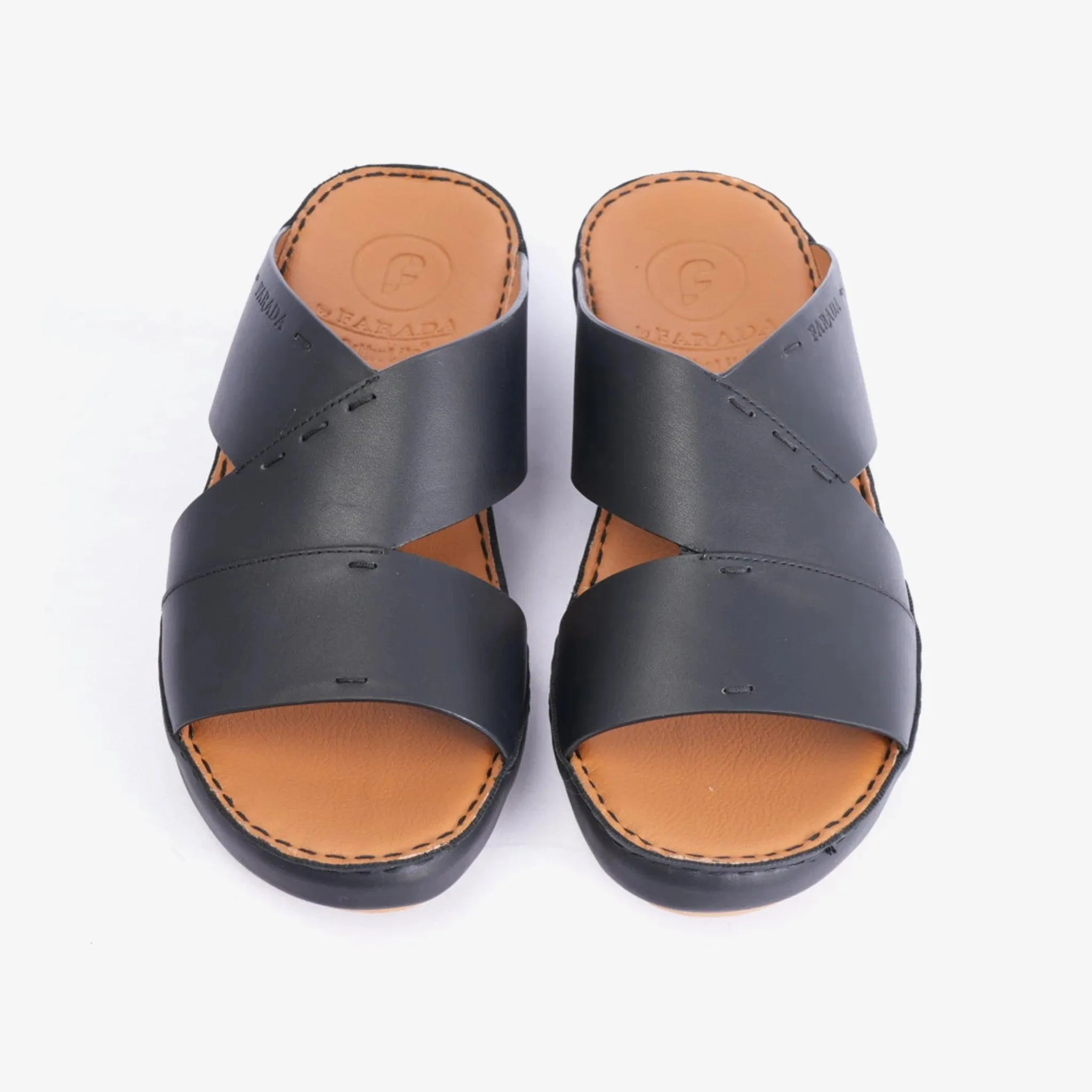 FARADA ARABIC SLIPPER WITH SINGLE STRAP AROUND THE ANKLE BLACK