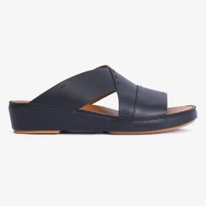 FARADA ARABIC SLIPPER WITH SINGLE STRAP AROUND THE ANKLE BLACK