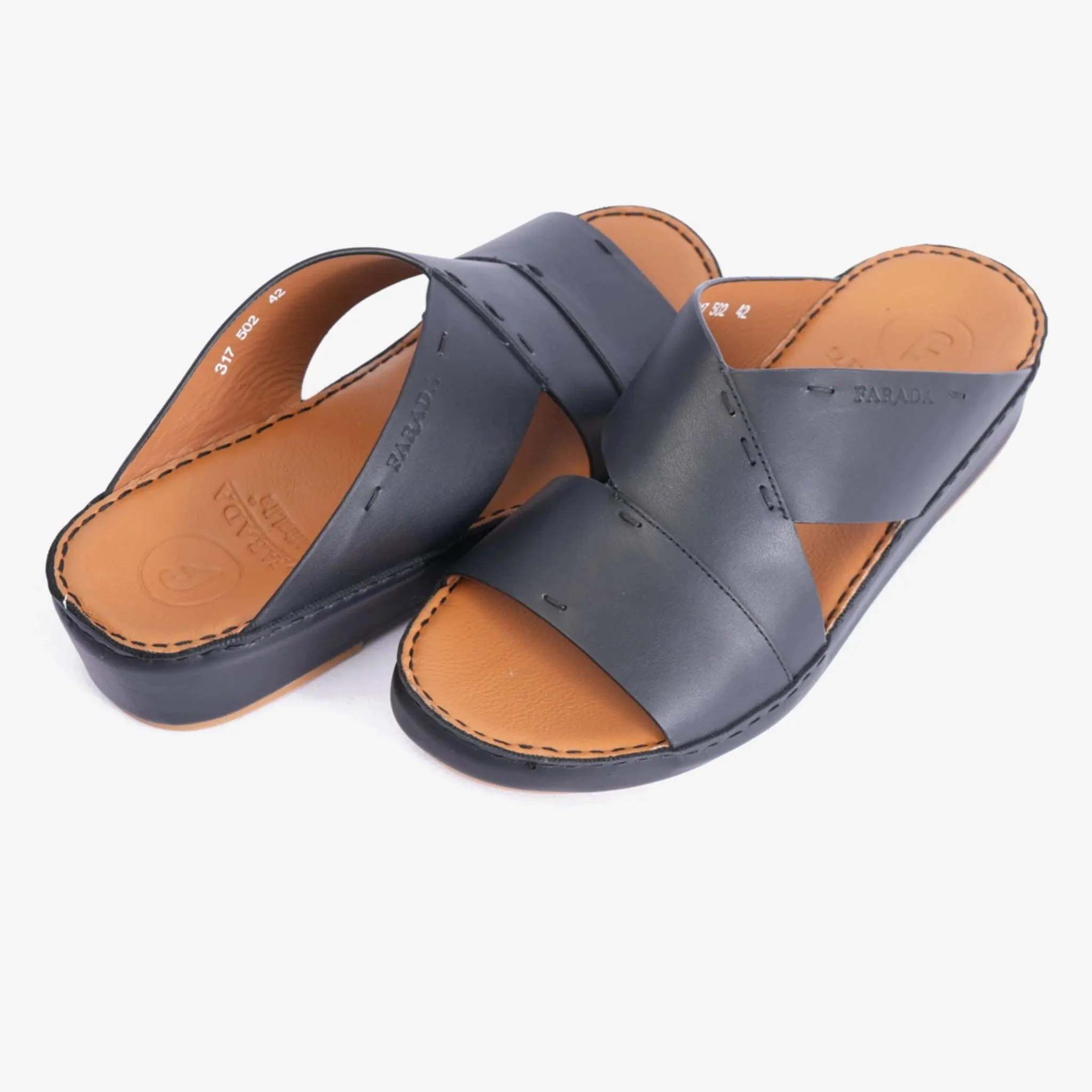FARADA ARABIC SLIPPER WITH SINGLE STRAP AROUND THE ANKLE BLACK