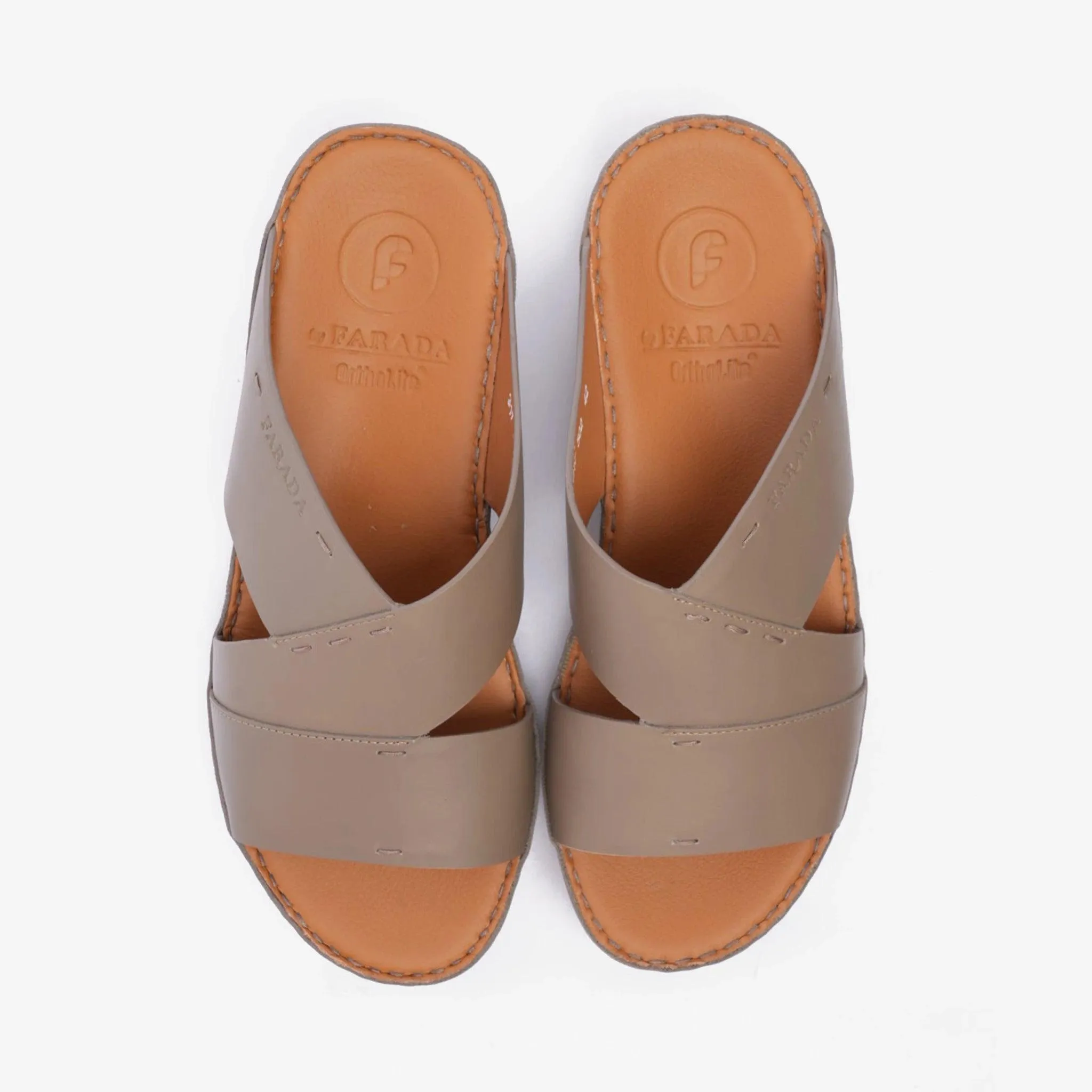 FARADA ARABIC SLIPPER WITH SINGLE STRAP AROUND THE ANKLE TRUFFLE