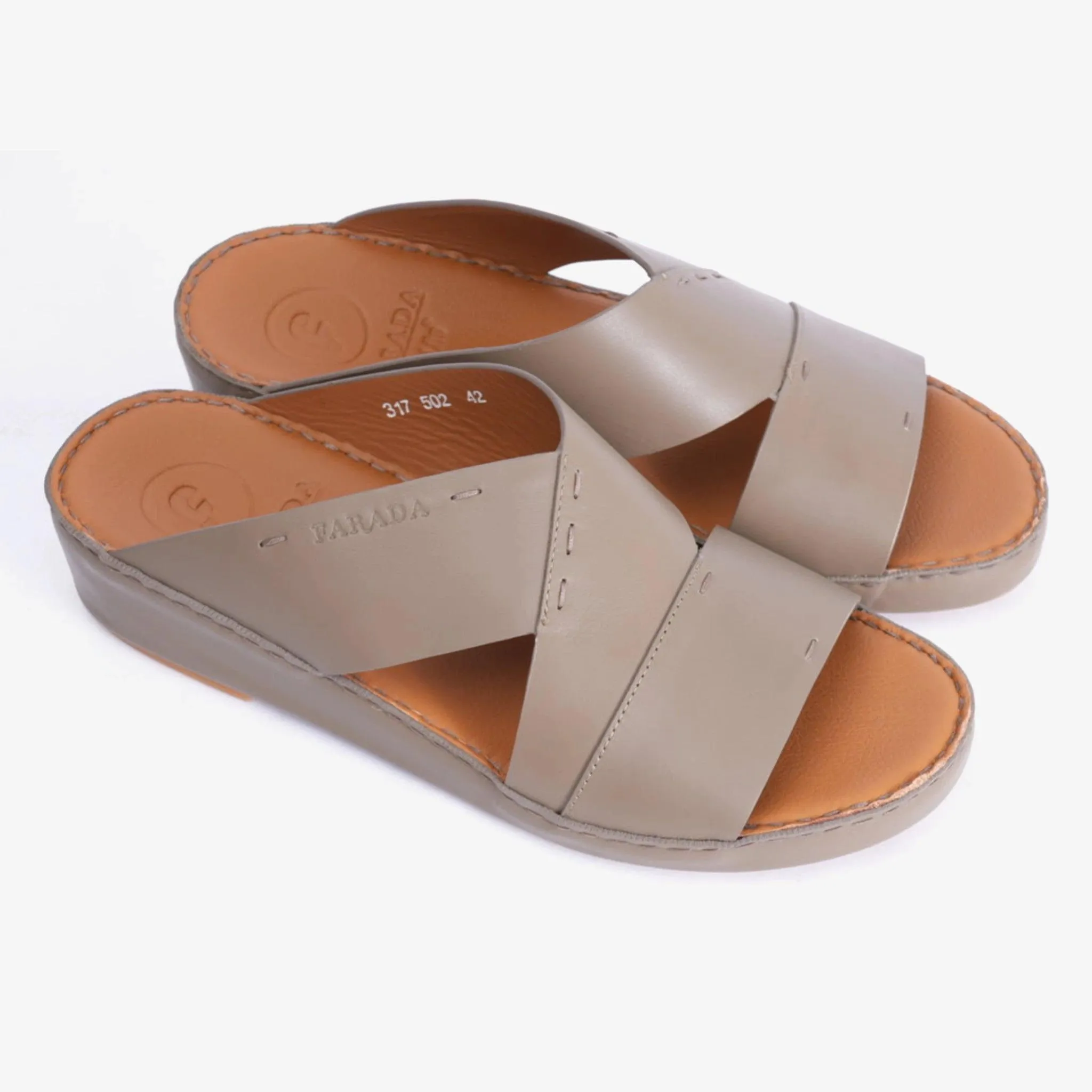 FARADA ARABIC SLIPPER WITH SINGLE STRAP AROUND THE ANKLE TRUFFLE