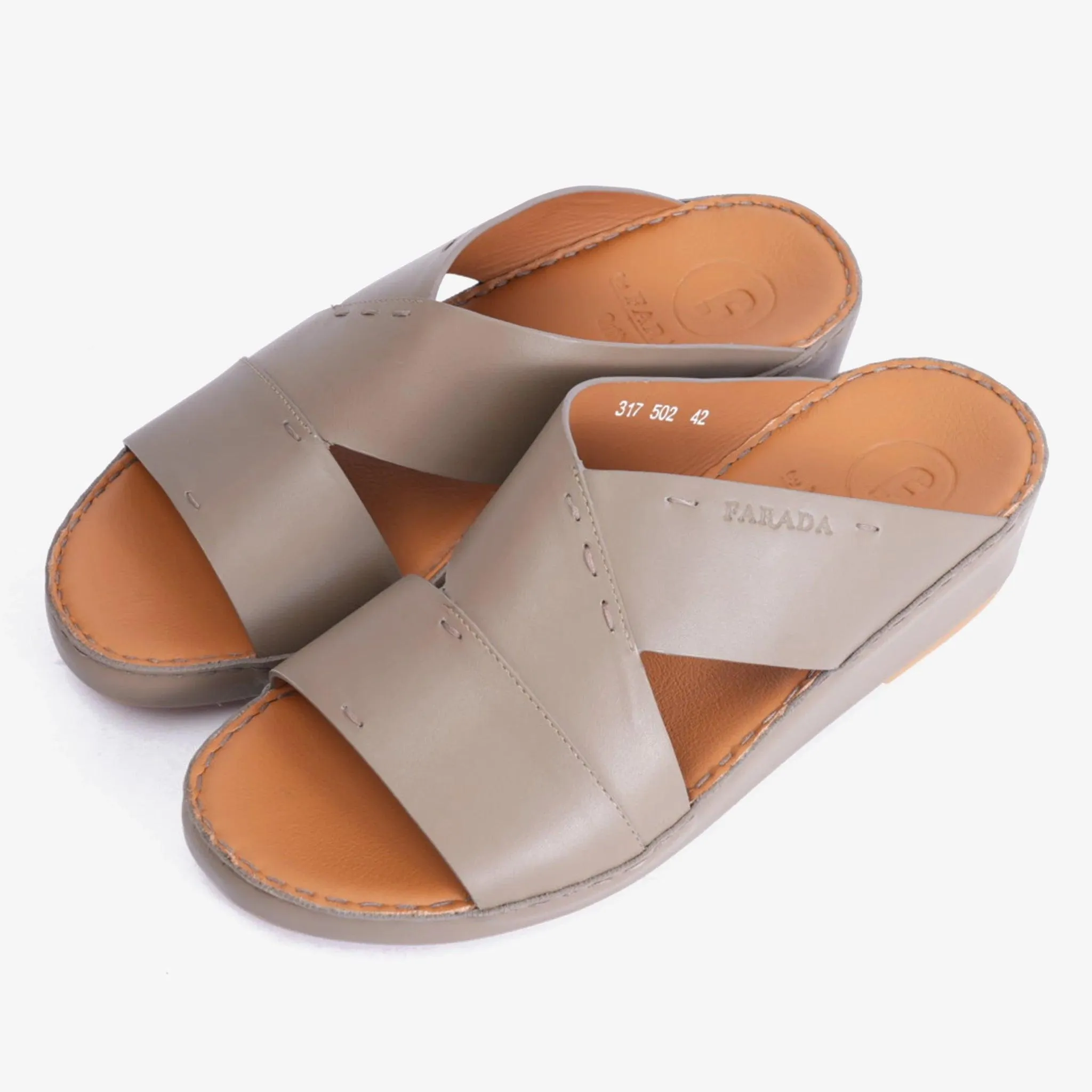 FARADA ARABIC SLIPPER WITH SINGLE STRAP AROUND THE ANKLE TRUFFLE