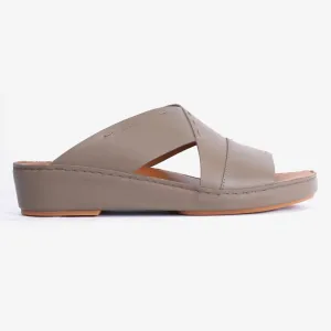FARADA ARABIC SLIPPER WITH SINGLE STRAP AROUND THE ANKLE TRUFFLE