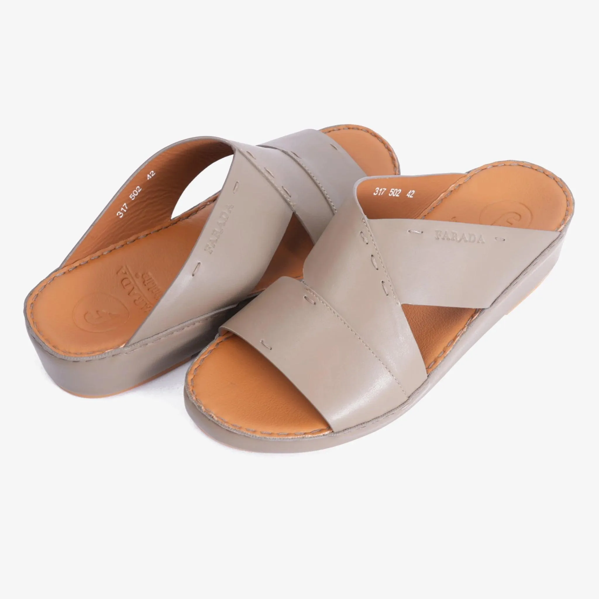 FARADA ARABIC SLIPPER WITH SINGLE STRAP AROUND THE ANKLE TRUFFLE