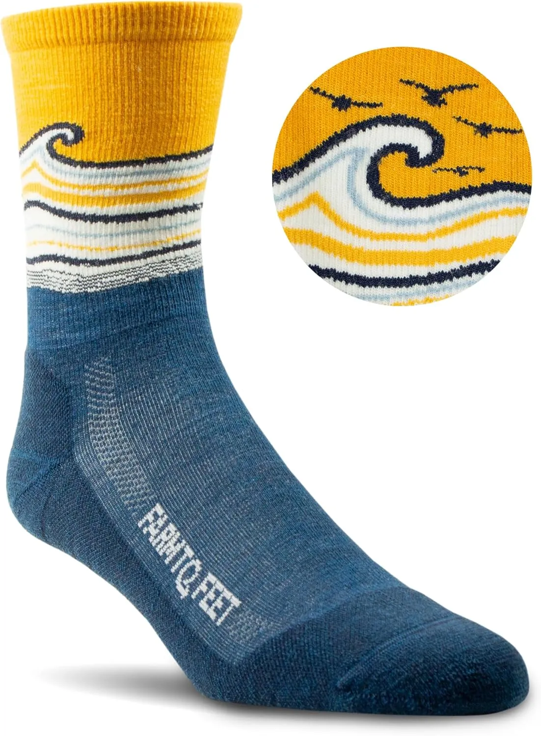 Farm to Feet Big Sur Trail Light Cushion 3/4 Crew Socks