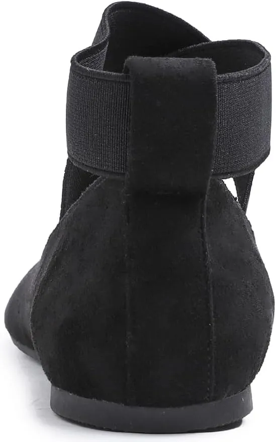 FEVERSOLE Women's Fashion Elastic Ankle Strap Shoes Round Toe Ballet Flat