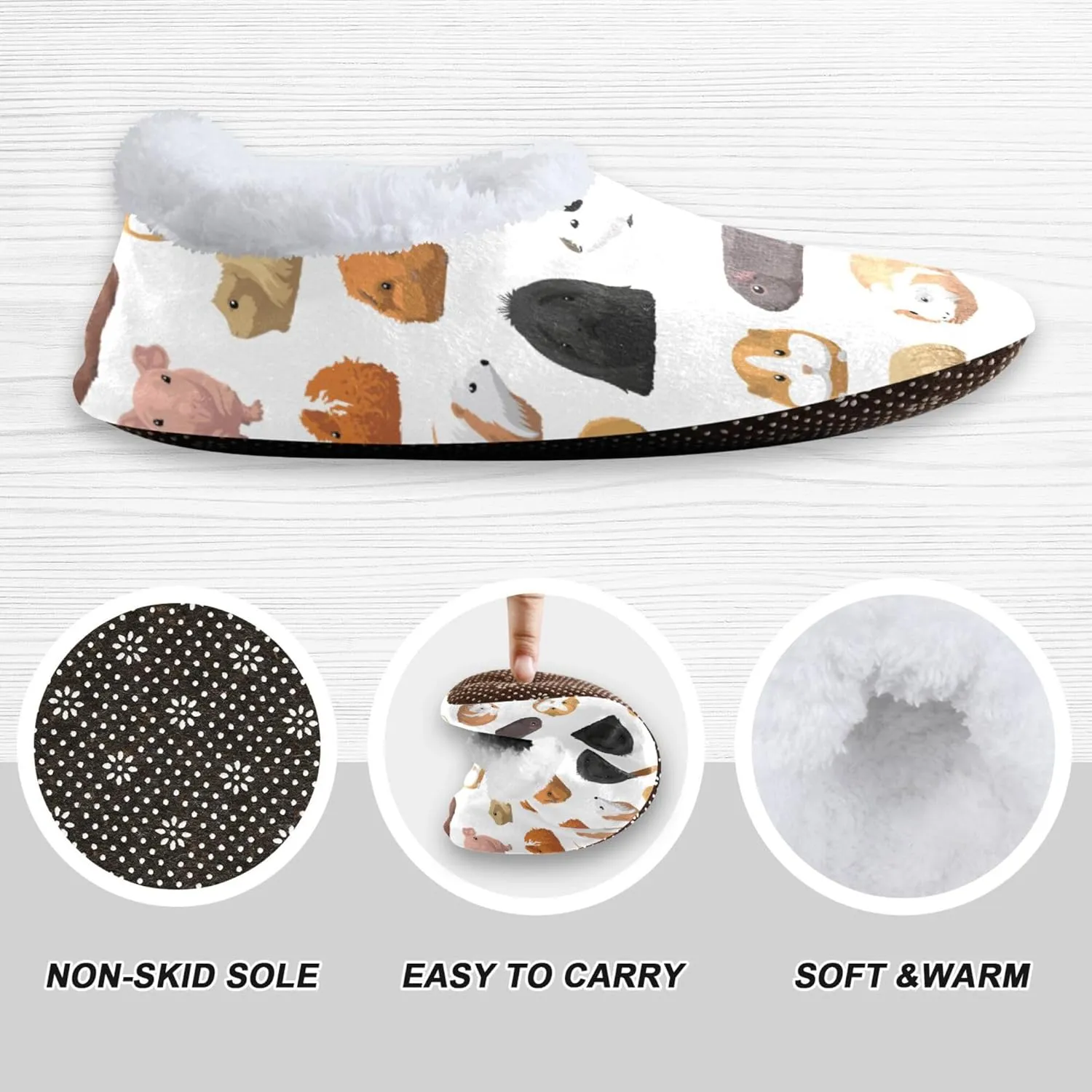Fisyme Kids Slippers Boys Girls Warm Soft Indoor House Slipper Socks Home Shoes