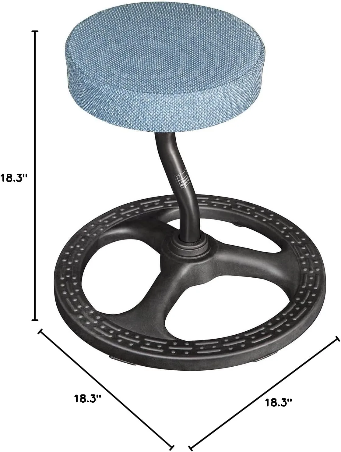 Fitness Seat, ADHD Chair Stool for Stability, Balance, Yoga, Office, School, Wellness, Active Sitting with Non-Slip Base and Washable Seat Cover