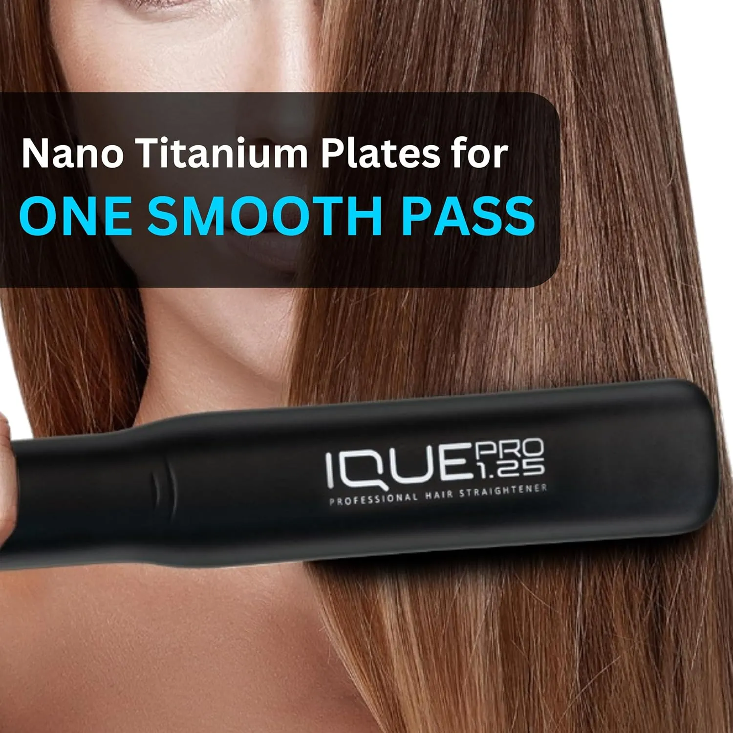 Flat Iron Hair Straightener & Curler 2-in-1 | Nano Titanium with Ionic Function | Heats in 2 Sec | Adjustable Temp up to 480°F | LCD Display | Dual Styling Tool | Dual Voltage 100-240V | 1.25"