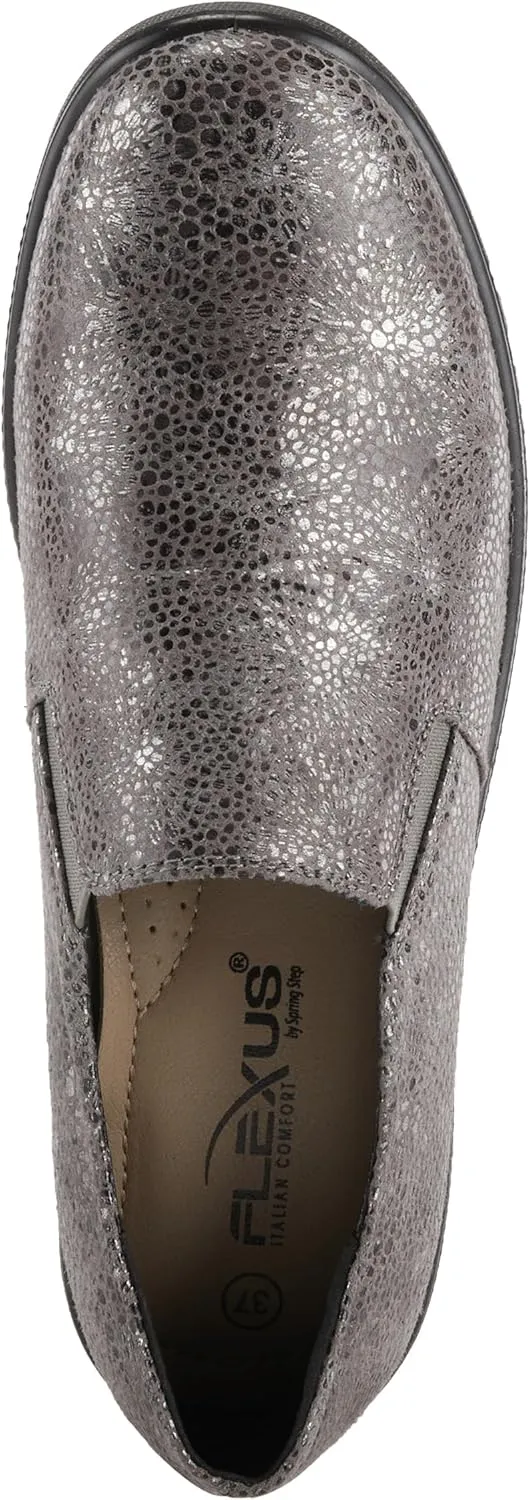 Flexus Spring Step Pellegrini Women's Loafer - Embossed Clogs Platform Loafers for Women - Stretchable Casual Slip On Shoes