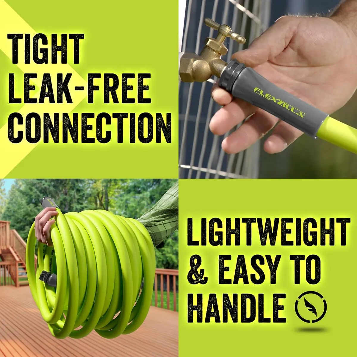 Flexzilla Garden Hose 5/8 in. x 100 ft., Heavy Duty, Lightweight, Durable, ZillaGreen - HFZG5100YW-E