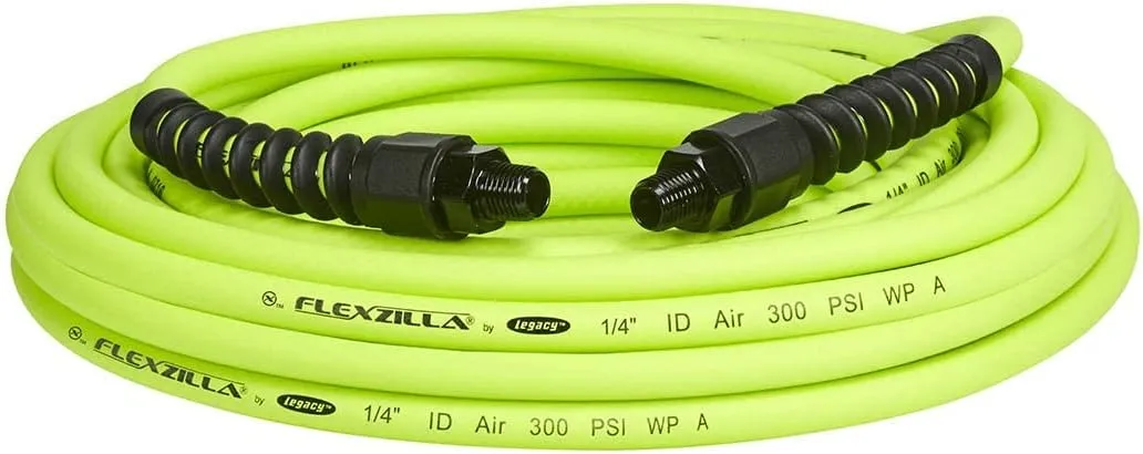Flexzilla Pro Air Hose, 1/4 in. x 25 ft., Heavy Duty, Lightweight, Hybrid, ZillaGreen - HFZP1425YW2