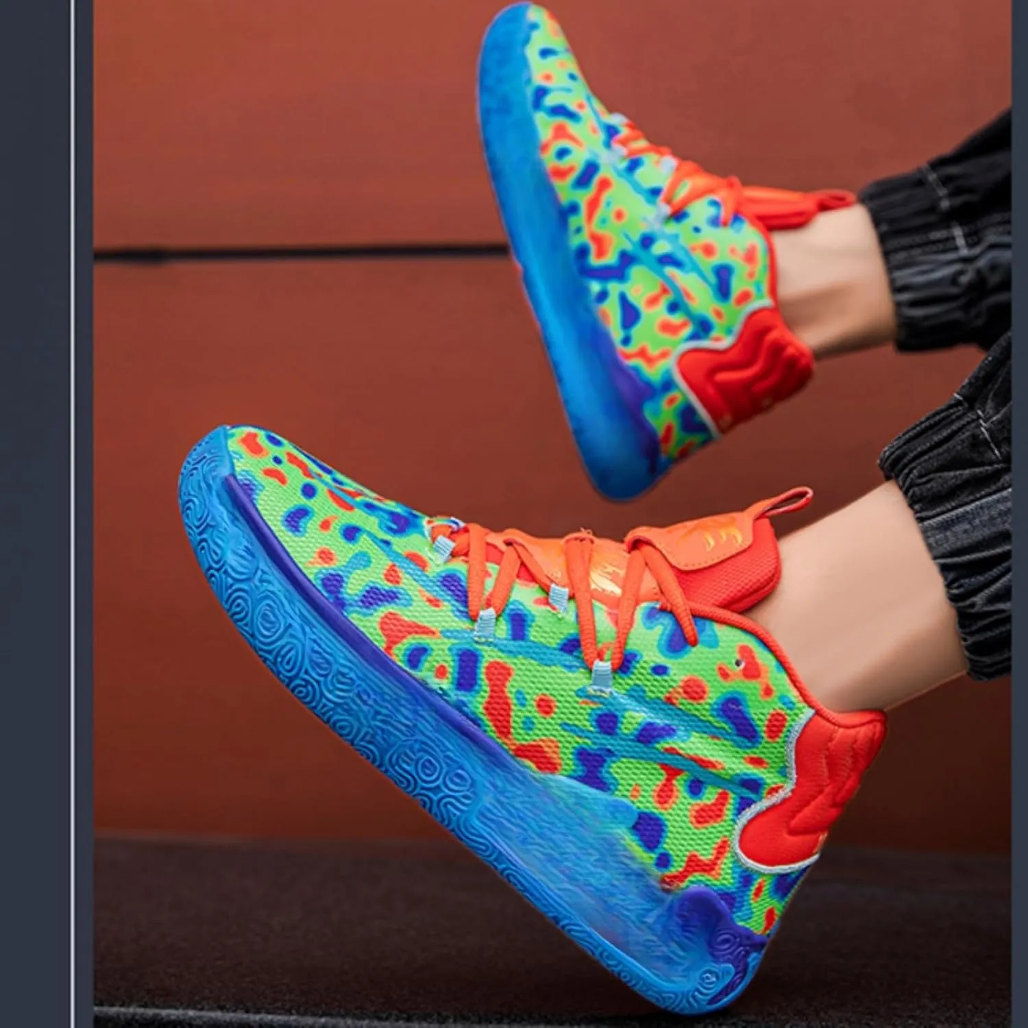 FOTN Womens Multicolour Lace Up Fashion Sneaker High-Top Casual Breathable Sports Athletic Walking Running Basketball Shoes