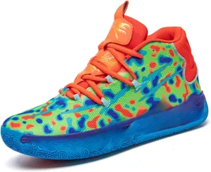 FOTN Womens Multicolour Lace Up Fashion Sneaker High-Top Casual Breathable Sports Athletic Walking Running Basketball Shoes