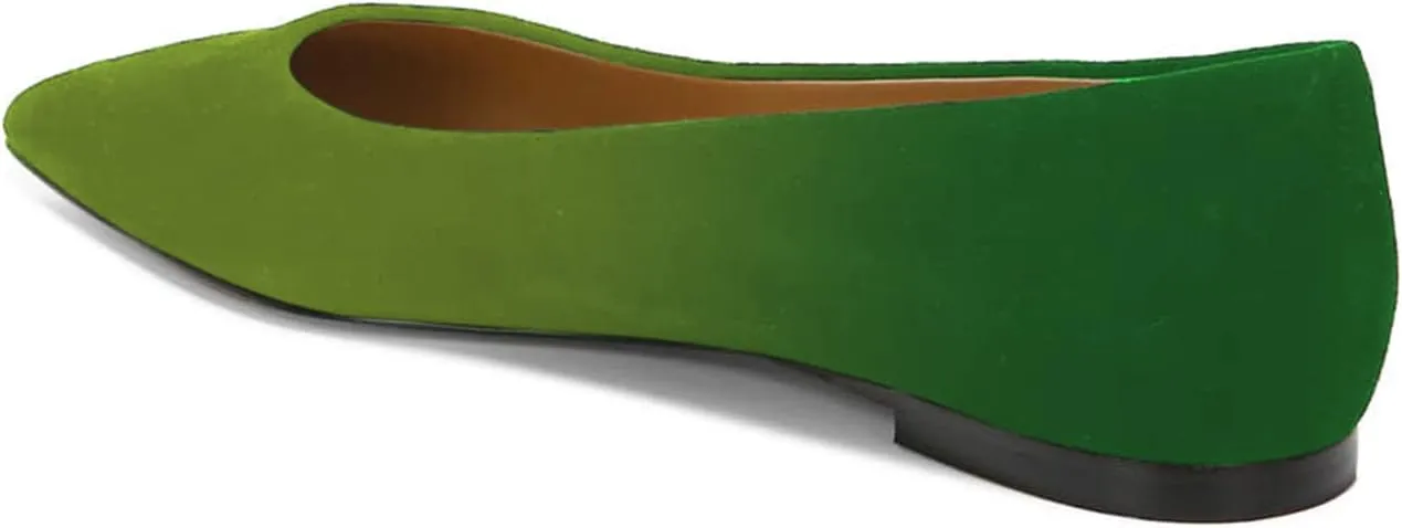 FOWT Spring Suede Classic Slip on Flats Two Tone Elegant Pointed Toe Black Flats for Women Comfort Low Heel Shallow Walking Daily Casual Dress Shoes, US Size 4-16 M