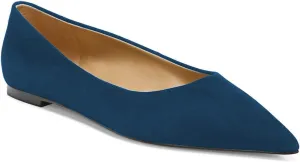 FOWT Spring Suede Classic Slip on Flats Two Tone Elegant Pointed Toe Black Flats for Women Comfort Low Heel Shallow Walking Daily Casual Dress Shoes, US Size 4-16 M