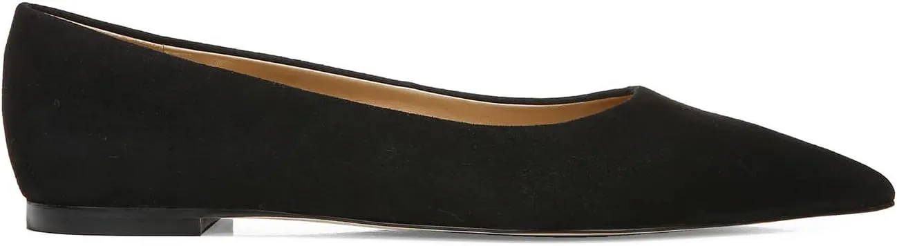 FOWT Spring Suede Classic Slip on Flats Two Tone Elegant Pointed Toe Black Flats for Women Comfort Low Heel Shallow Walking Daily Casual Dress Shoes, US Size 4-16 M