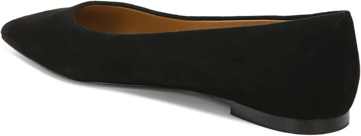 FOWT Spring Suede Classic Slip on Flats Two Tone Elegant Pointed Toe Black Flats for Women Comfort Low Heel Shallow Walking Daily Casual Dress Shoes, US Size 4-16 M
