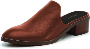 FOWT Women Round Closed Toe Mules Slip On Retro Loafer Low Chunky Block Thick Heel Slides Slippers Backless Pumps Sandals Women Casual Walking Dress Shoes Full Size 4-16 M US
