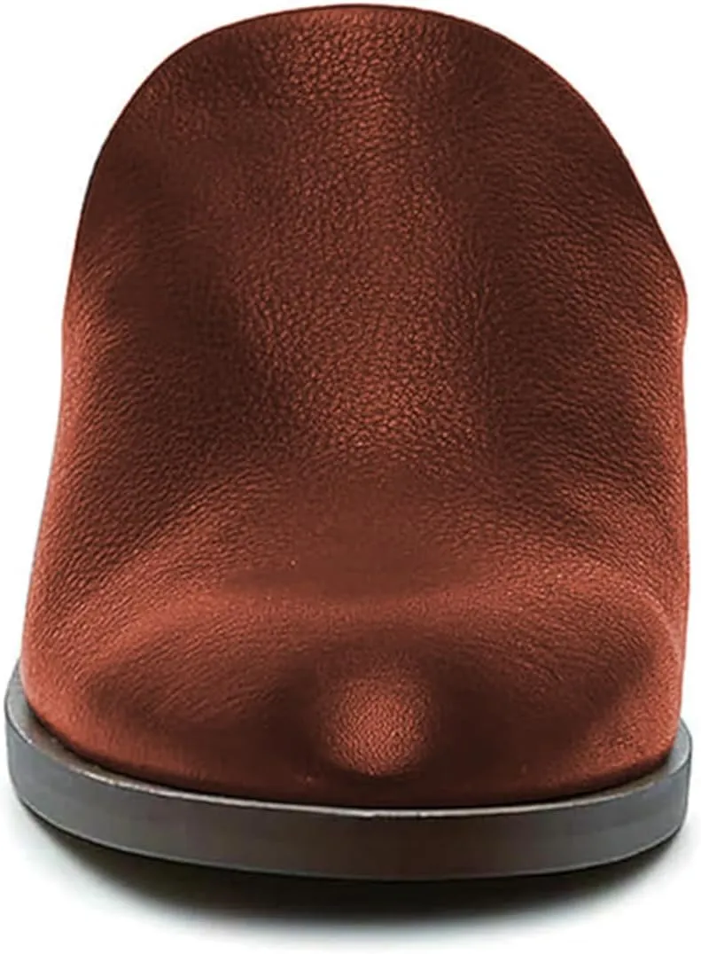 FOWT Women Round Closed Toe Mules Slip On Retro Loafer Low Chunky Block Thick Heel Slides Slippers Backless Pumps Sandals Women Casual Walking Dress Shoes Full Size 4-16 M US