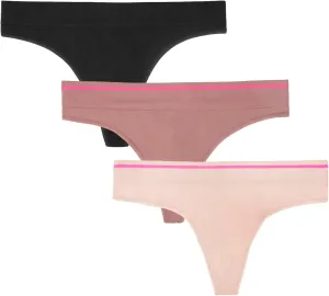 Fruit of the Loom A Fresh Collection Sneak Chic 3-Pack Women's Seamless Thong - For Ultimate Comfort & Invisible Style