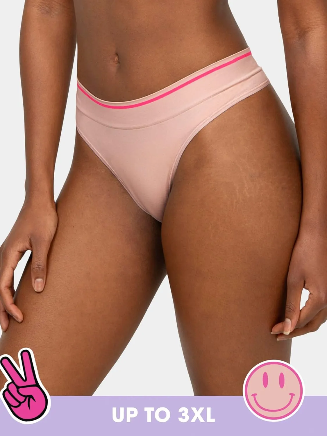 Fruit of the Loom A Fresh Collection Sneak Chic 3-Pack Women's Seamless Thong - For Ultimate Comfort & Invisible Style