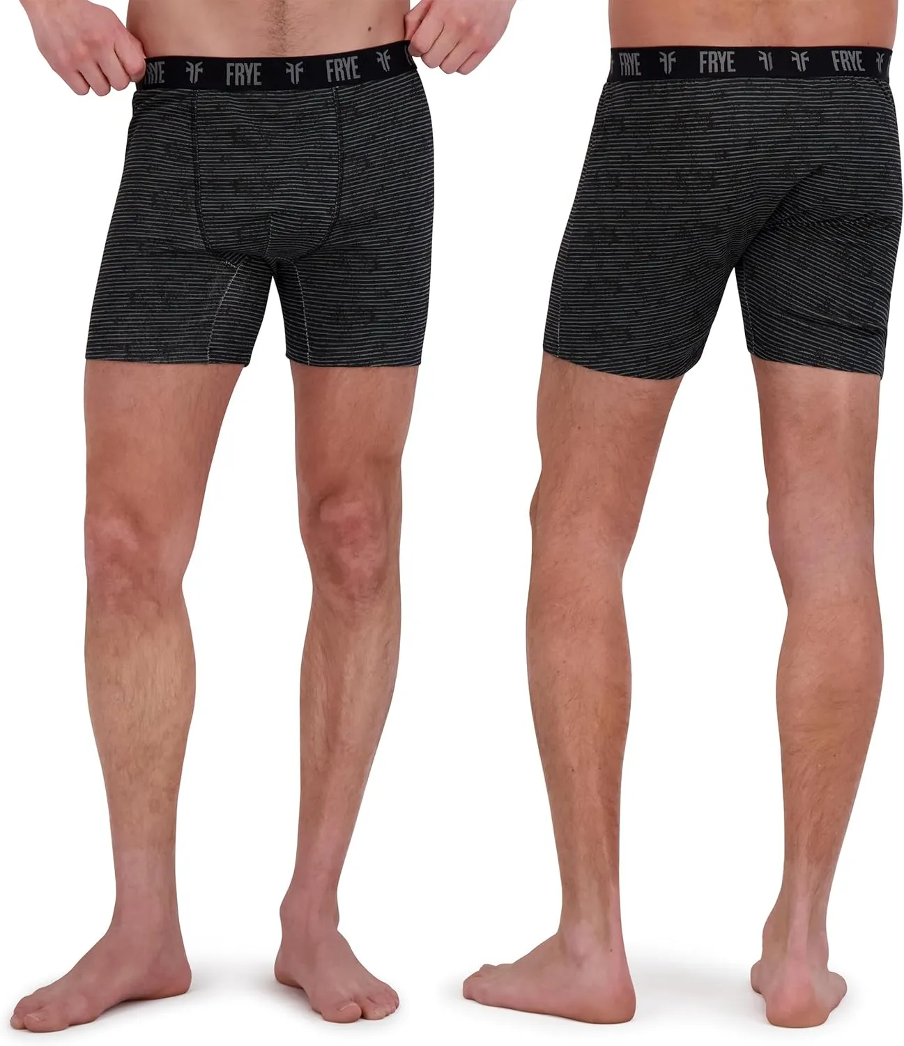Frye Mens Boxer Briefs 4-Pack, Spandex-Cotton Boxer Briefs with Logo Waistband, Mens Underwear Cotton Stretch
