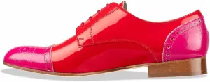FSJ Women Perforated Lace-up Oxfords Multicolor Leather Cap Toe Comfort Flat Pumps Vintage Ladis Oxfords Shoes Size 4-15 US