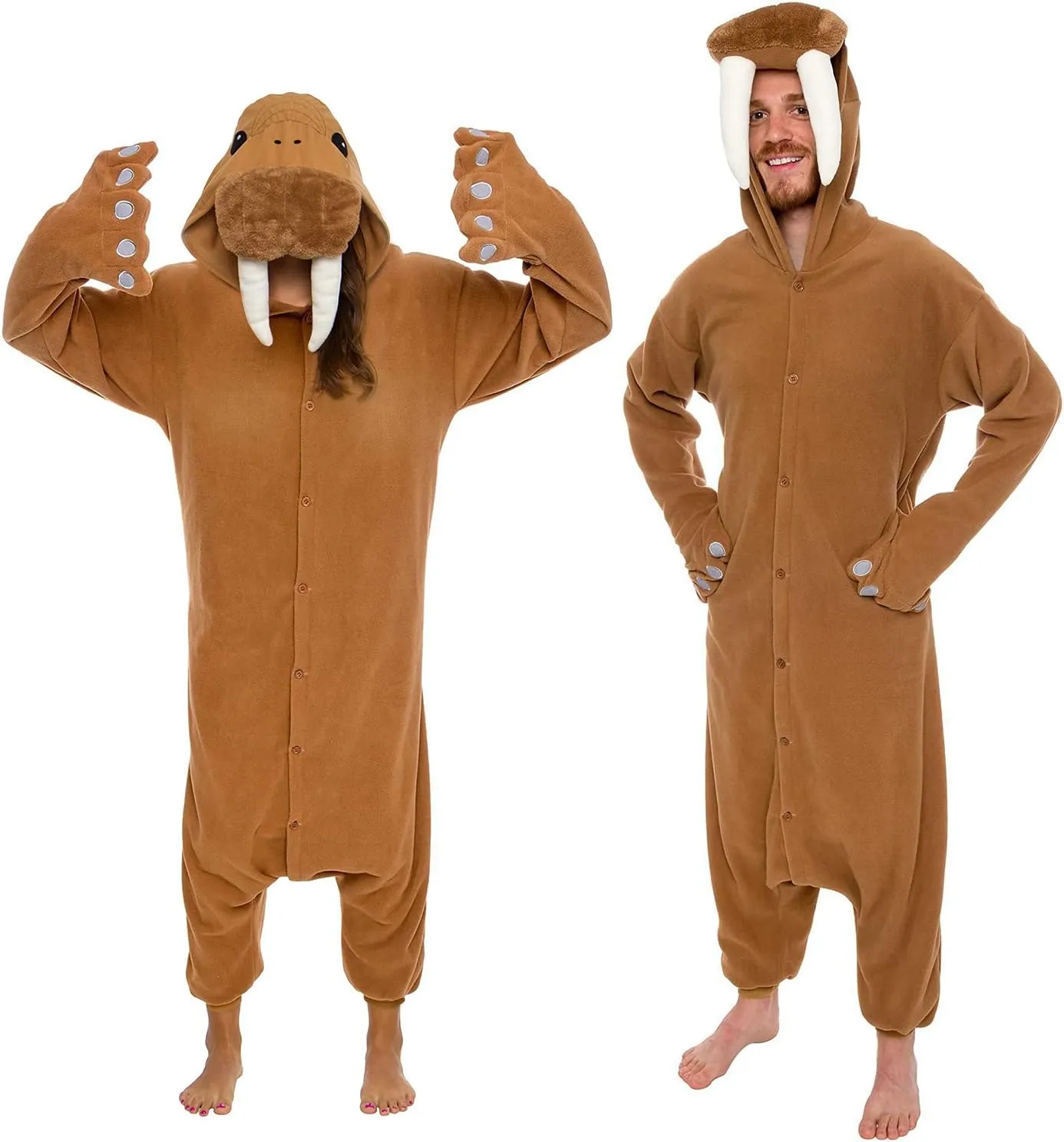 Funziez! Adult Onesie Halloween Costume - Animal and Sea Creature - Plush One Piece Cosplay Suit for Adults, Men and Women