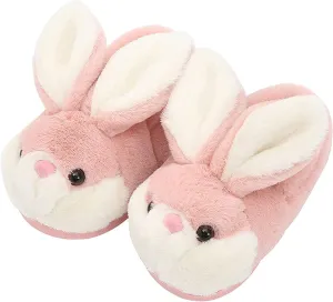 Fuzzy Bunny Slippers for Girls Warm Winter Slippers Women Home Slippers Plush Animal Slippers Pink Slippers