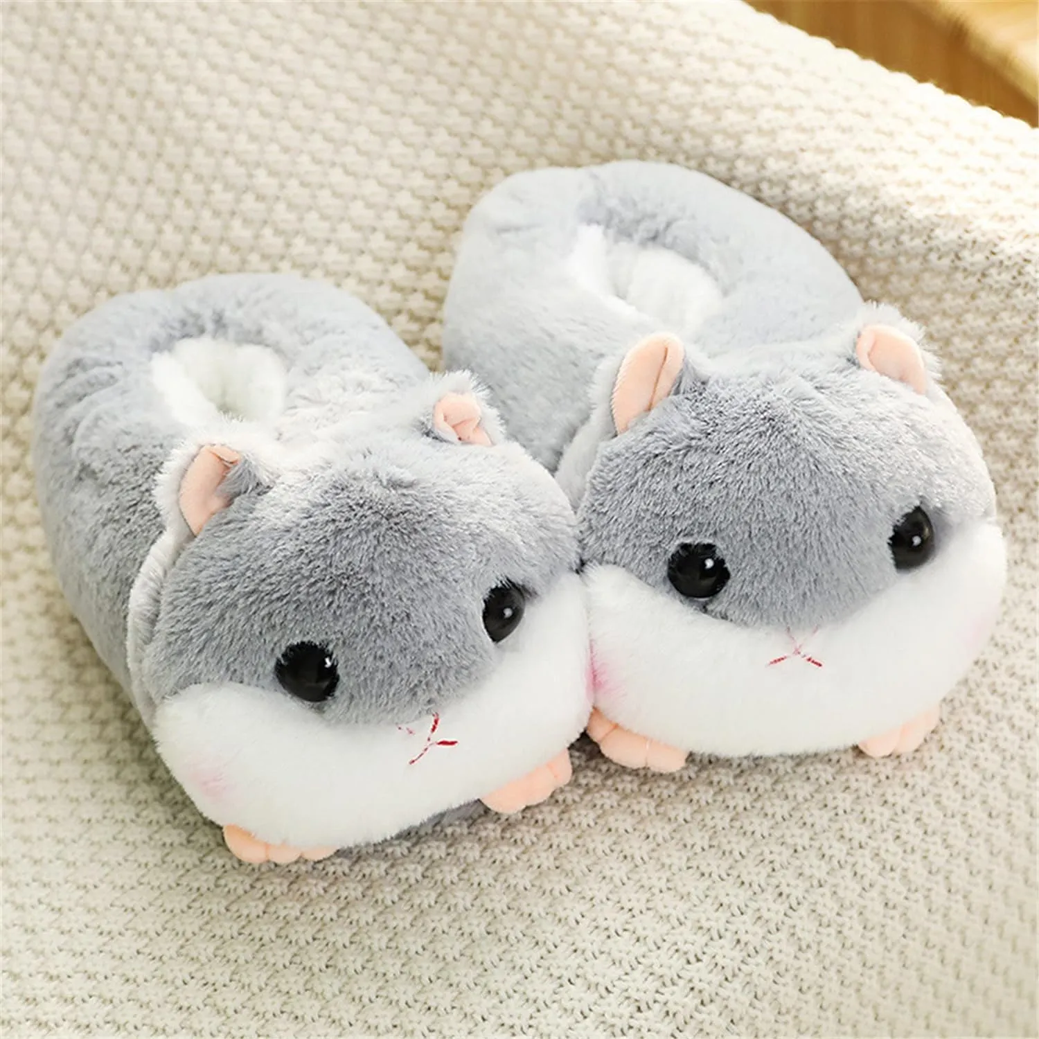 Fuzzy Cozy Pig Animal Cartoon Slippers for Women - Indoor Warm Winter Home Furry Slippers