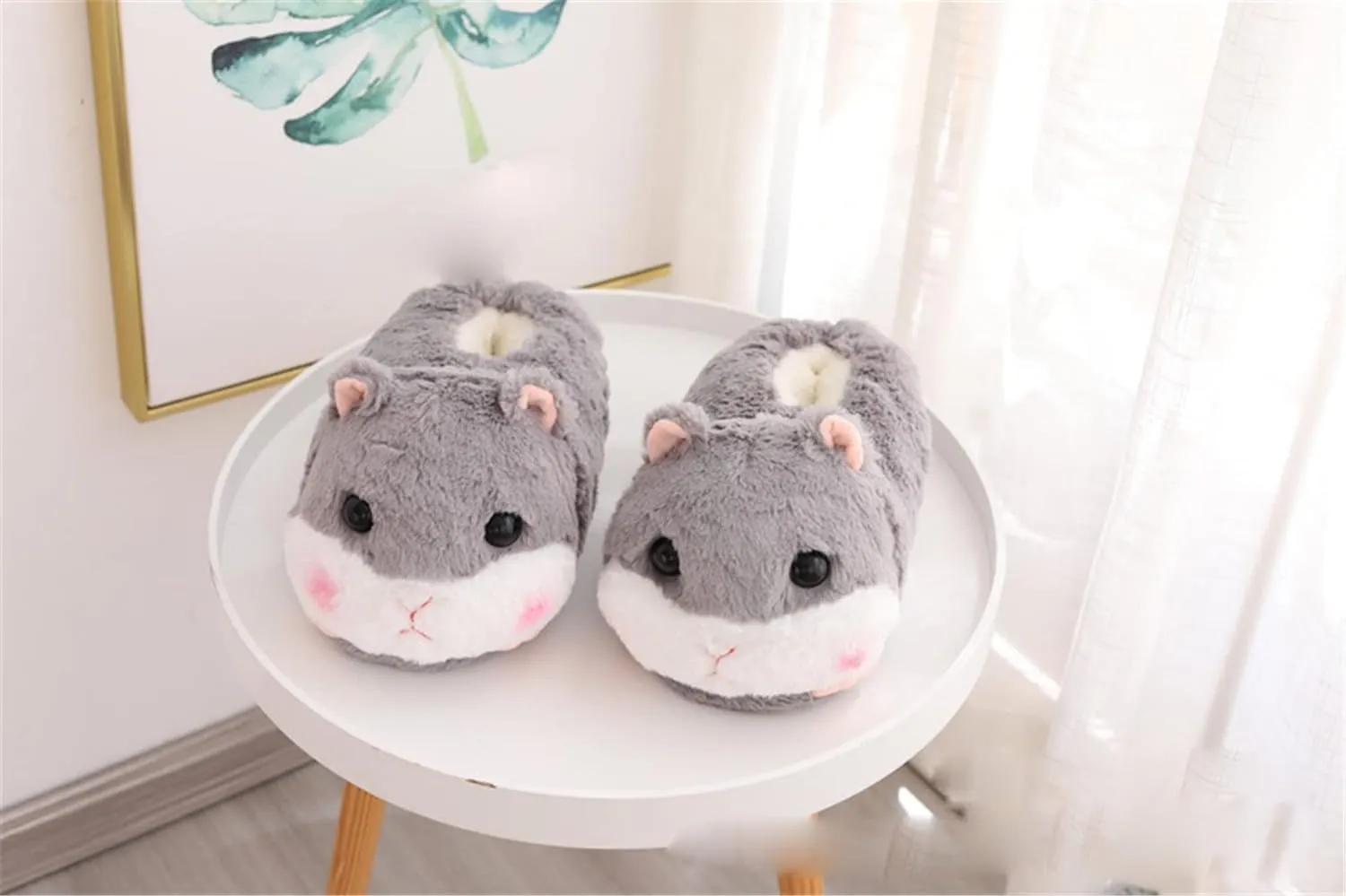 Fuzzy Cozy Pig Animal Cartoon Slippers for Women - Indoor Warm Winter Home Furry Slippers