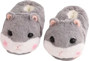 Fuzzy Cozy Pig Animal Cartoon Slippers for Women - Indoor Warm Winter Home Furry Slippers