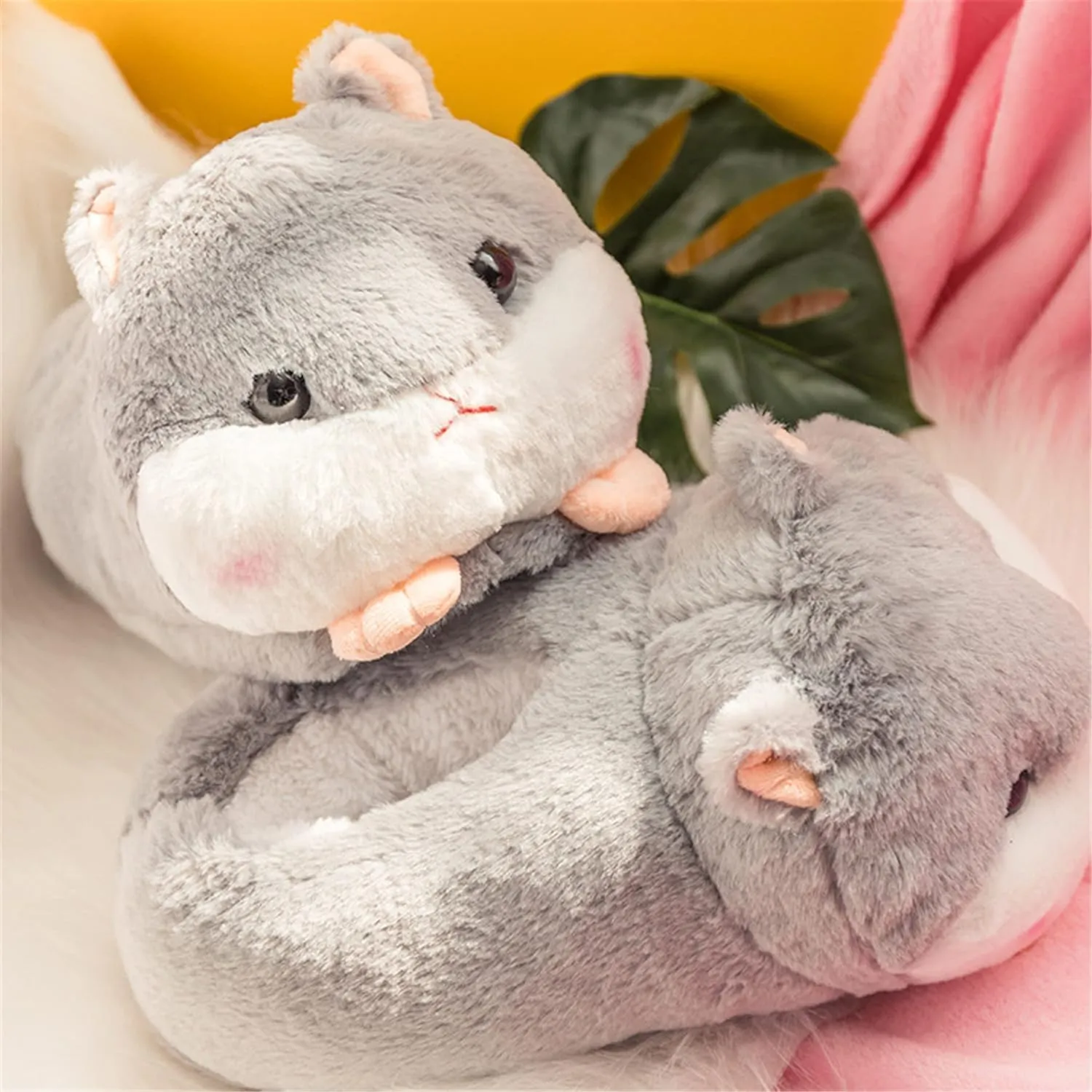 Fuzzy Cozy Pig Animal Cartoon Slippers for Women - Indoor Warm Winter Home Furry Slippers