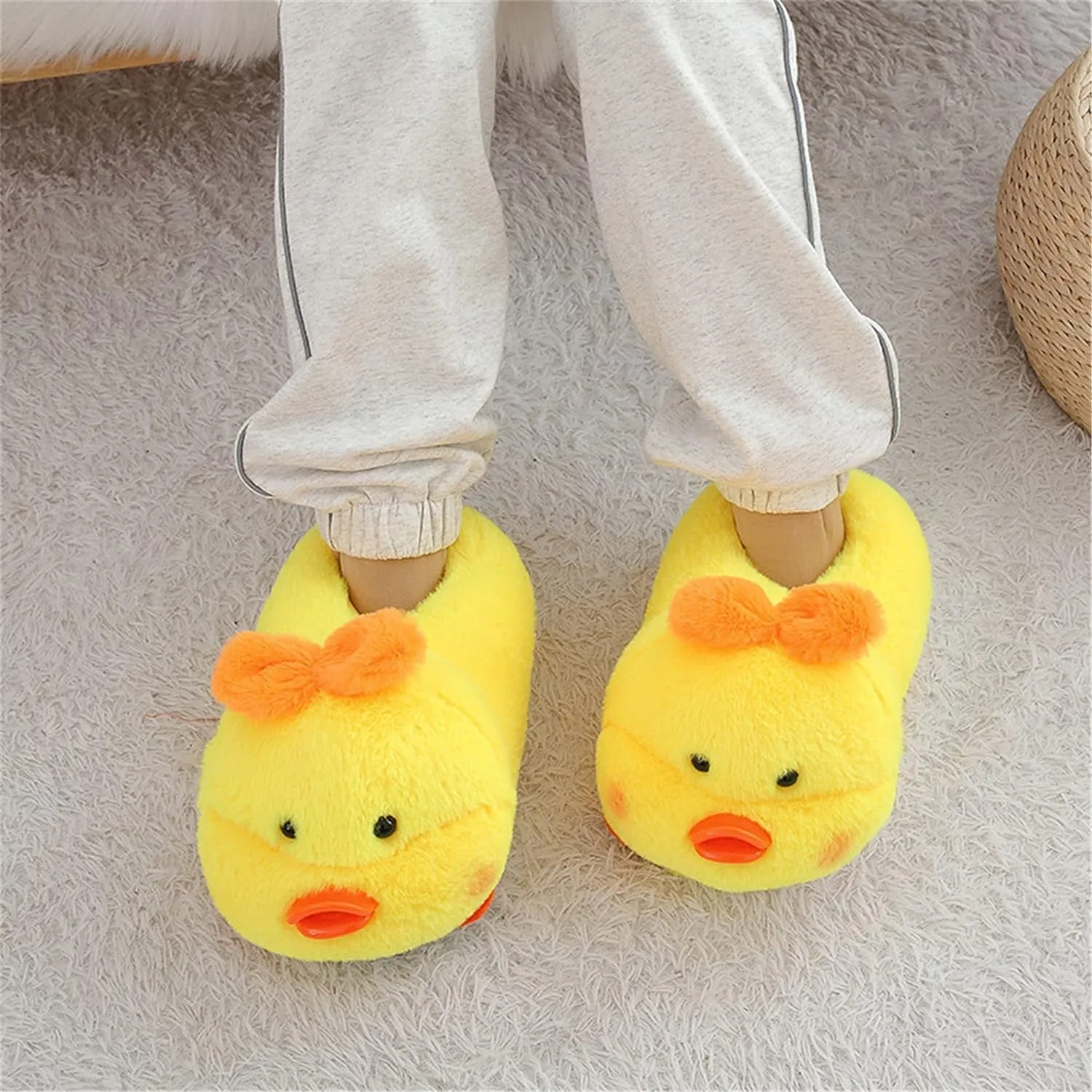 Fuzzy Cozy Pig Animal Cartoon Slippers for Women - Indoor Warm Winter Home Furry Slippers