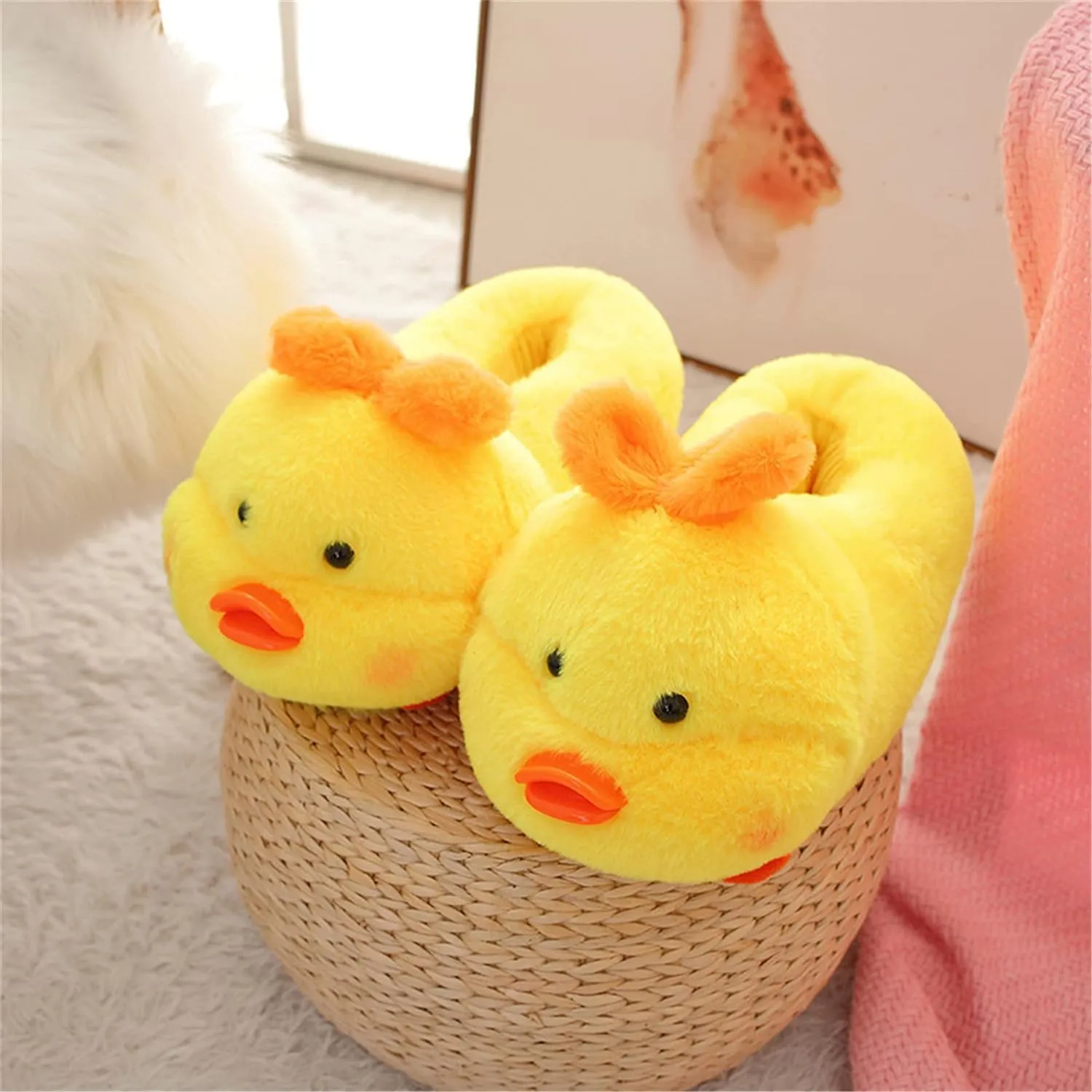Fuzzy Cozy Pig Animal Cartoon Slippers for Women - Indoor Warm Winter Home Furry Slippers