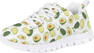 Girls Boys Cute Tennis Shoes Lightweight Soft Sport Sneakers Lace Up Lemon Butterfly Print Kids Running Shoes