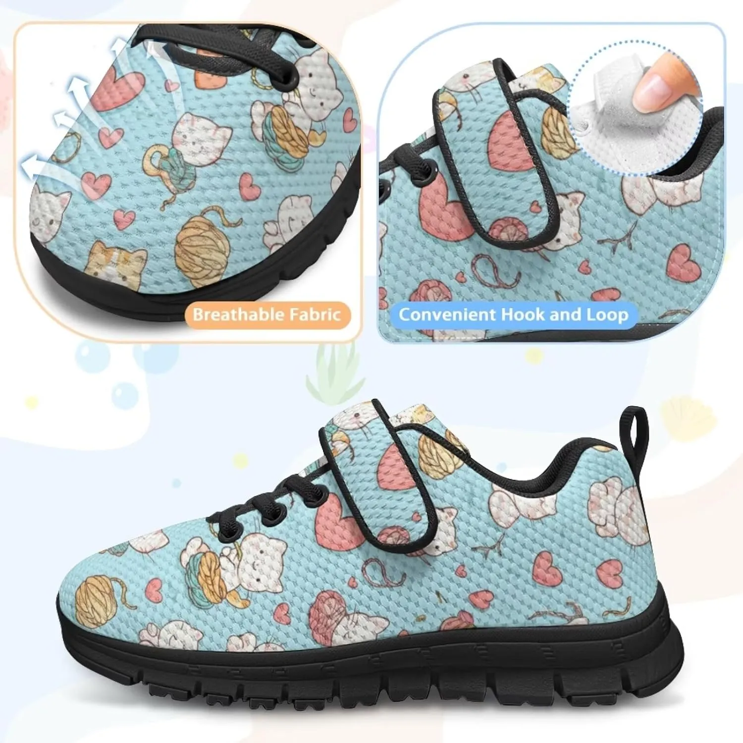 Girls Cute Sneakers Single Buckle Athletic Shoes Breathable Mesh Sneaker for Running Tennis Walking US 11-2.5
