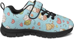 Girls Cute Sneakers Single Buckle Athletic Shoes Breathable Mesh Sneaker for Running Tennis Walking US 11-2.5